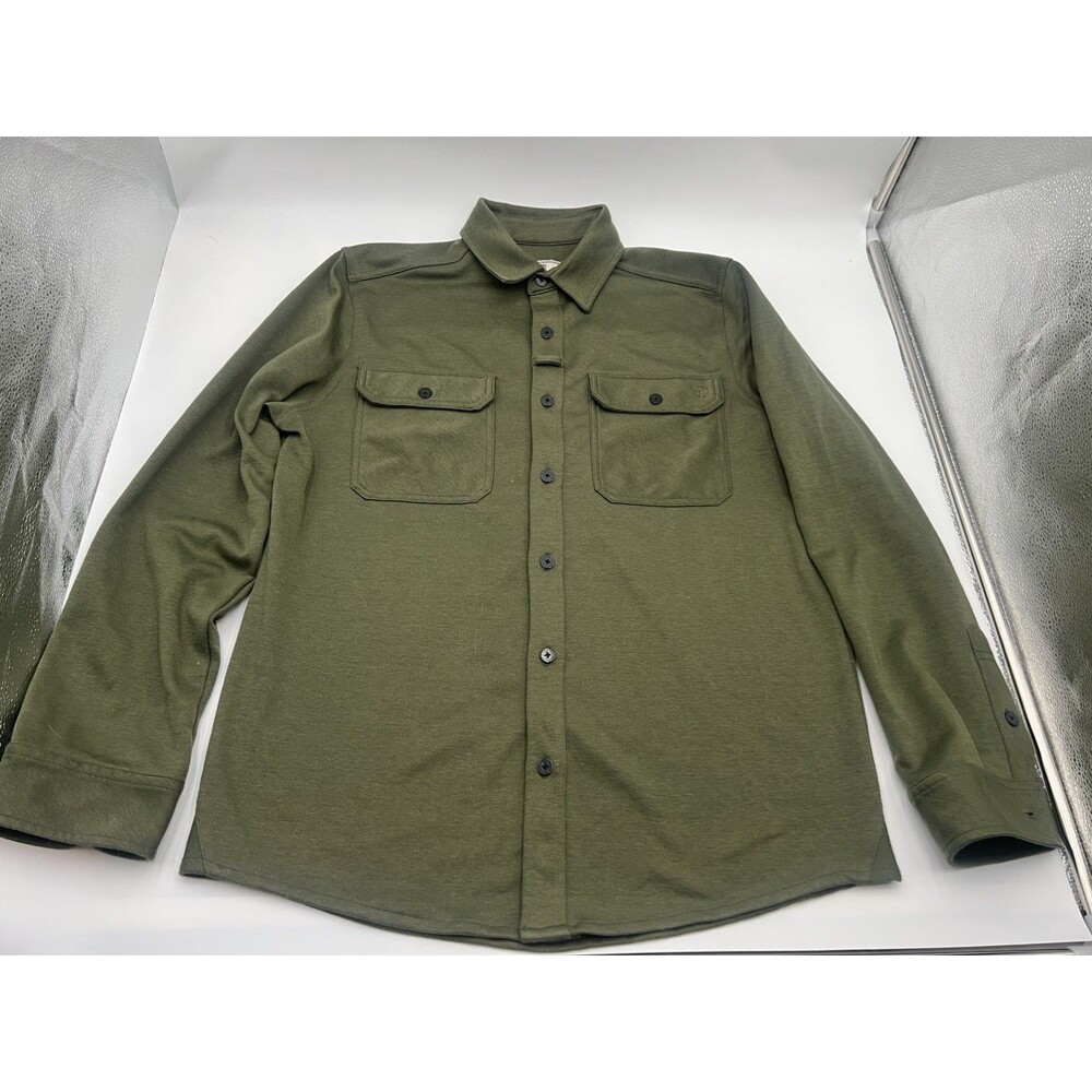 Born Primitive Woodsman Flannel Shirt Men Medium Tactical Green Stretch Soft